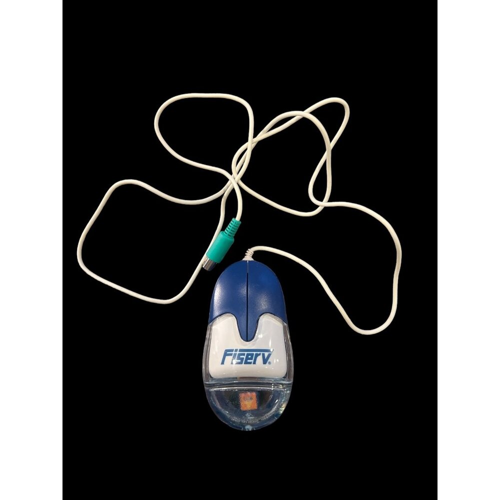 Rare Vintage AQUA Water Ball Mouse PS2 Digital Investor FISERV *UNTESTED